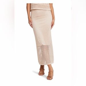 Steve Madden Knit Midi Skirt in Beige Size Small